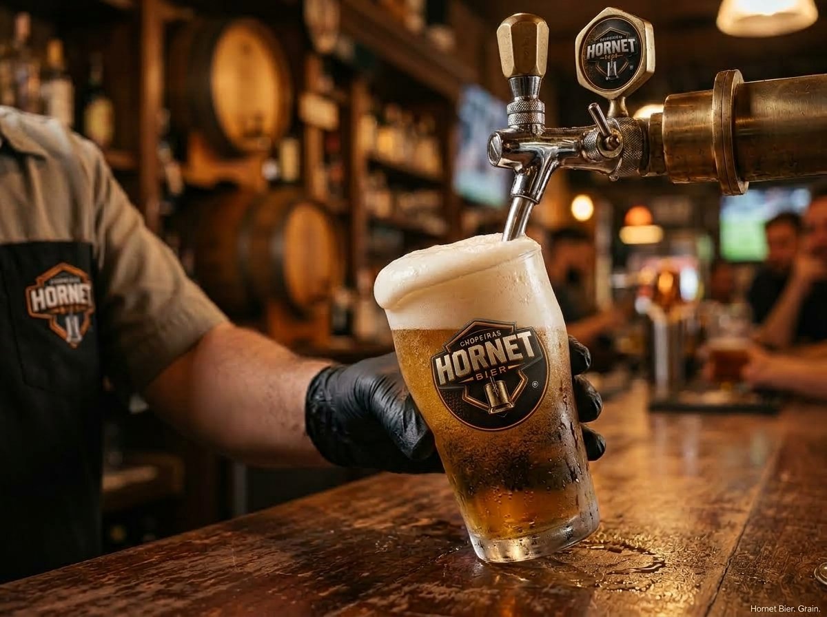 Copo de chopp artesanal tirado na chopeira